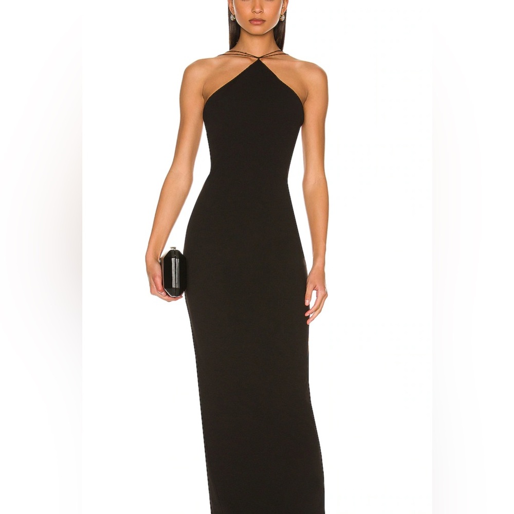 REVOLVE Black Halter Sheath Maxi Dress